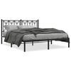 vidaXL Cadre de lit m&eacute;tal sans matelas et t&ecirc;te de lit noir 160x200 cm