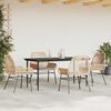 vidaXL Ensemble &agrave; manger jardin coussins 5pcs marron poly rotin verre