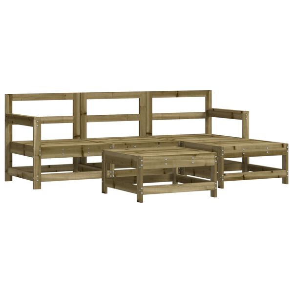 vidaXL Salon de jardin 5 pcs bois de pin impr&eacute;gn&eacute;