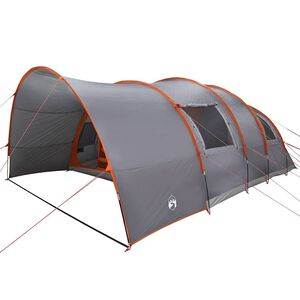 vidaXL Tente Tunnel 8-Personnes 8 personne Gris et orange