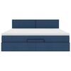 VidaXL Cadre de lit ottoman avec matelas bleu 160x200 cm tissu