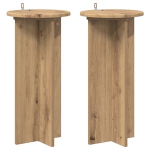 vidaXL Support de Plante 2 pcs Ch&ecirc;ne artisanal 29,5 x 29,5 x 60 cm