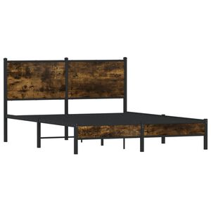 vidaXL Cadre de lit en m&eacute;tal sans matelas ch&ecirc;ne fum&eacute; 150x200 cm