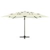 vidaXL Parasol de jardin à 4 niveaux avec mât en aluminium sable