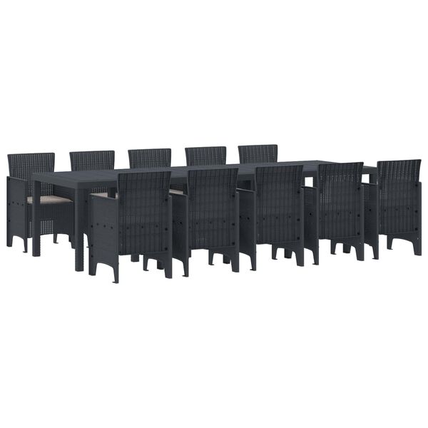 vidaXL Ensemble de salle &agrave; manger pour jardin 11 pcs Anthracite