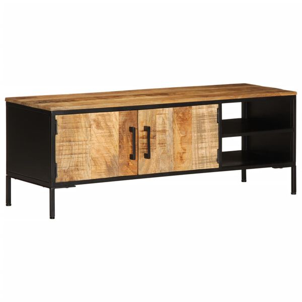 vidaXL Meuble TV 110x35x40 cm bois massif de manguier brut