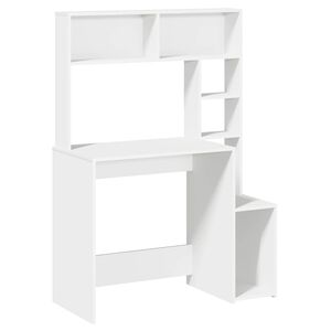 vidaXL Bureau avec &eacute;tag&egrave;res blanc 100x45x140 cm bois d'ing&eacute;nierie