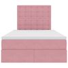 vidaXL Lit avec rangement et LED avec LED Rose 120 x 200 cm Velours