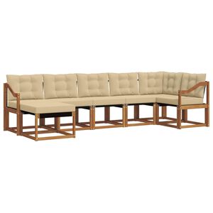 vidaXL Ensemble de canap&eacute;s d'ext&eacute;rieur 7 pcs Naturel et Beige