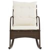 vidaXL Chaise &agrave; bascule de jardin avec coussins marron r&eacute;sine tress&eacute;e
