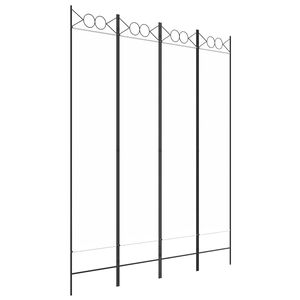 vidaXL Cloison de s&eacute;paration 4 panneaux Blanc 160x200 cm Tissu