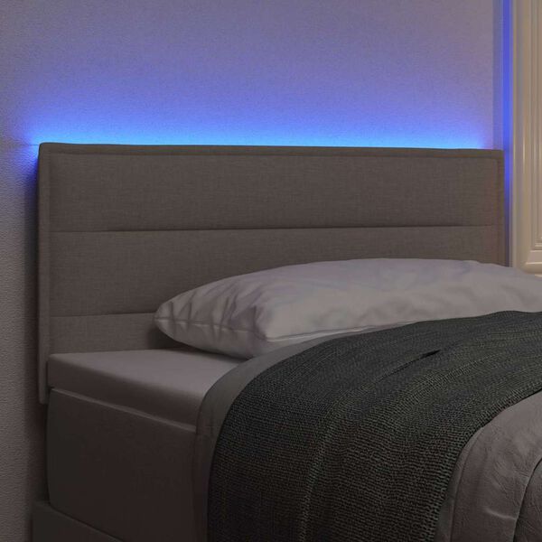 vidaXL T&ecirc;te de lit LED avec des lumi&egrave;res &agrave; LED Taupe 80 cm Polyester