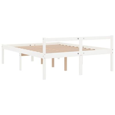 vidaXL Lit pour personne âgée blanc 120x190 cm bois massif de pin