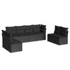 vidaXL Salon de jardin 8 pcs avec coussins noir r&eacute;sine tress&eacute;e