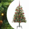 vidaXL Sapin de No&euml;l artificiel 150 LED Blanc chaud PVC et m&eacute;tal Vert