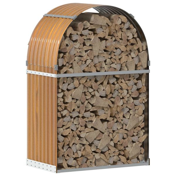 vidaXL Porte-b&ucirc;ches aspect bois 80x45x120 cm acier galvanis&eacute;
