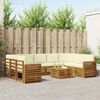 vidaXL Ensembles de canap&eacute;s avec coussin 10 pcs Naturel et Cr&egrave;me