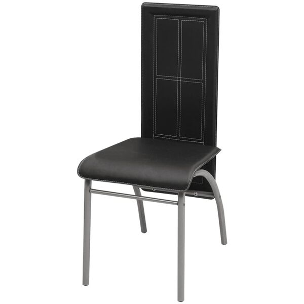 vidaXL Chaises &agrave; manger lot de 4 noir similicuir