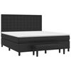 vidaXL Sommier à lattes de lit avec matelas Noir 180x200 cm Similicuir