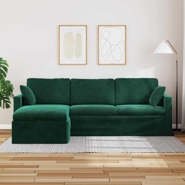 vidaXL Canap&eacute; Vert fonc&eacute;