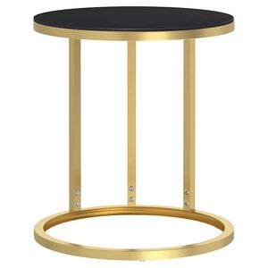 vidaXL Table d'appoint Dor&eacute; et noir 45 cm Verre tremp&eacute;