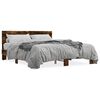 vidaXL Cadre de lit sans matelas ch&ecirc;ne fum&eacute; 160x200 cm