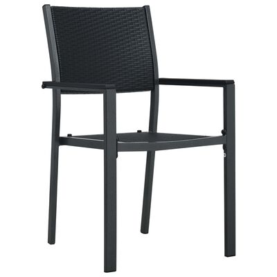 vidaXL Chaises de jardin lot de 2 Noir Plastique Aspect de rotin