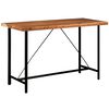 vidaXL Ensemble de bar 7 pcs Bois solide et cuir v&eacute;ritable