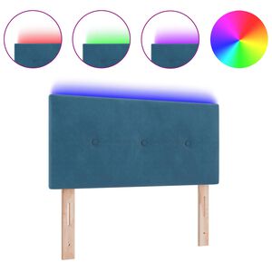 vidaXL T&ecirc;te de lit LED avec des lumi&egrave;res &agrave; LED Bleu 80 cm Polyester