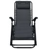 vidaXL Chaise pliable de terrasse Noir Textil&egrave;ne