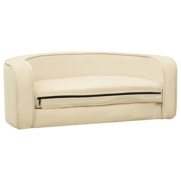 vidaXL Canap&eacute; pliable pour chien Cr&egrave;me 73x67x26 cm Coussin lavable