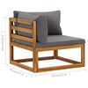 vidaXL Canapés d'angle sectionnels 2pcs et coussins bois massif acacia