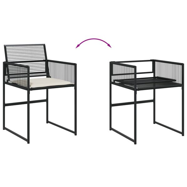 vidaXL Ensemble &agrave; manger de jardin 11 pcs coussins noir r&eacute;sine tress&eacute;e