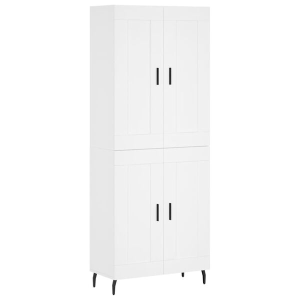 vidaXL Buffet haut Blanc 69,5x34x180 cm Bois d'ing&eacute;nierie