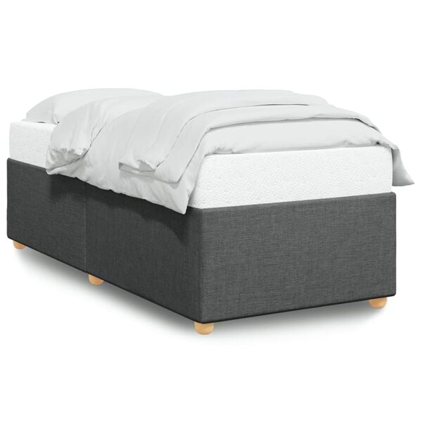 vidaXL Cadre de lit sans matelas gris foncé 80x200 cm tissu