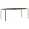 vidaXL Ensemble &agrave; manger de jardin et coussins 7 pcs gris rotin verre