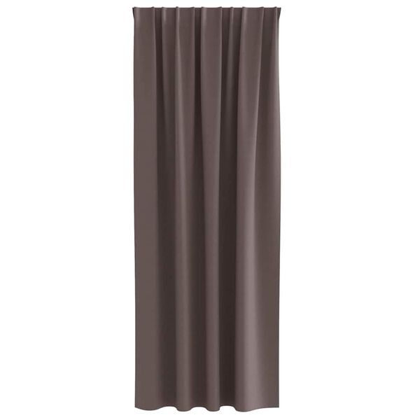 vidaXL Rideaux occultants avec anneaux 2 pcs Marron fonc&eacute; 225 x 140 cm