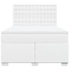 vidaXL Sommier &agrave; lattes de lit avec matelas Blanc 160x200cm Similicuir