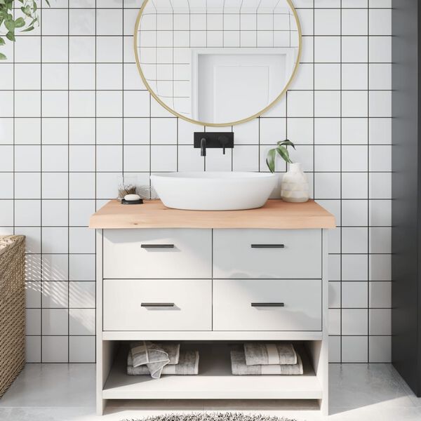vidaXL Comptoir de salle de bain 100x60x(2-6)cm bois massif non trait&eacute;