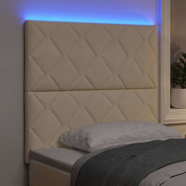 vidaXL T&ecirc;te de lit Cr&egrave;me 100 cm tissu