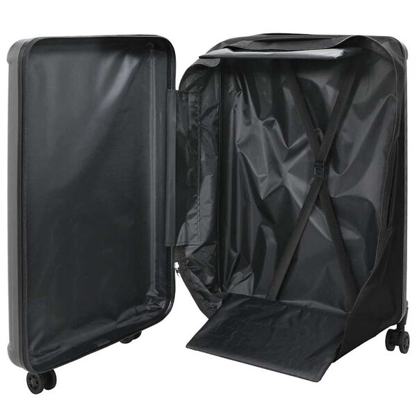 vidaXL Valise avec verrouillage Gris fonc&eacute; 50 x 30 x 76 cm Plastic ABS