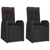 vidaXL Ensemble de salon de jardin 3 pcs noir poly rotin et acacia