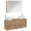 vidaXL Ensemble de mobilier de salle de bain 4 pcs Ch&ecirc;ne artisanal