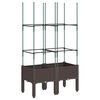 vidaXL Jardini&egrave;re avec treillis marron 80x40x142,5 cm PP