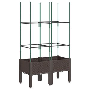 vidaXL Jardini&egrave;re avec treillis marron 80x40x142,5 cm PP