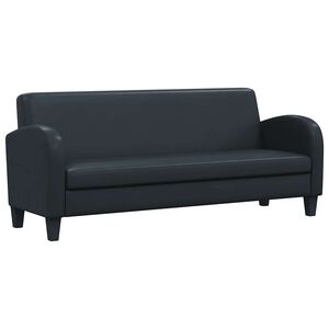 vidaXL Canap&eacute; &agrave; 3 places cuir synth&eacute;tique noir