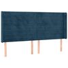 vidaXL T&ecirc;te de lit avec oreilles Bleu fonc&eacute; 203x16x118/128 cm Velours