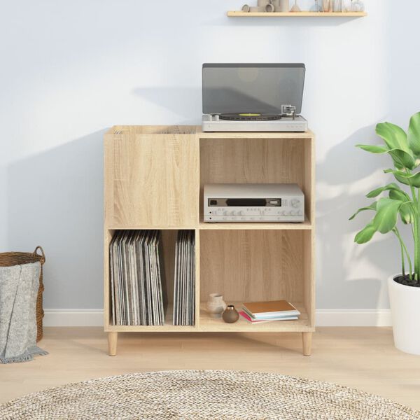 vidaXL Armoire &agrave; disques ch&ecirc;ne sonoma 84,5x38x89 cm bois d'ing&eacute;nierie