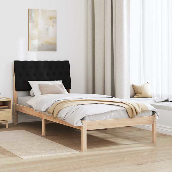 vidaXL Cadre de lit avec t&ecirc;te de lit rembourr&eacute;e Marron 90 x 190 cm