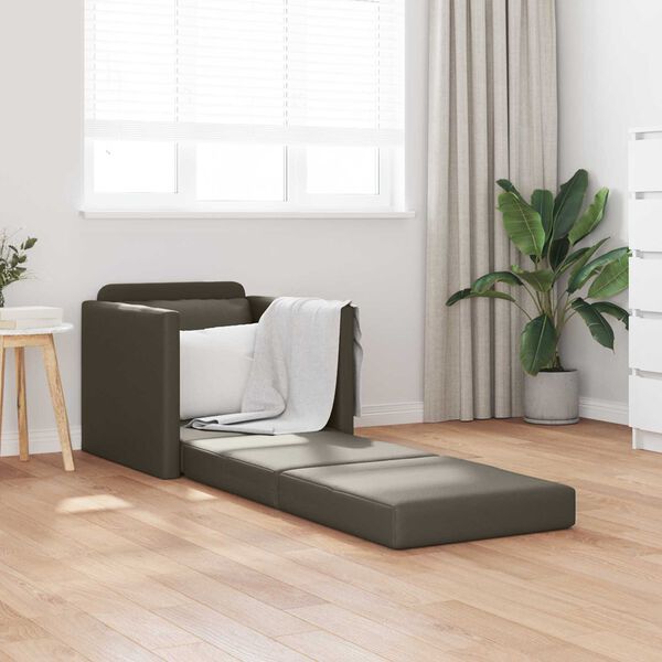 vidaXL Canap&eacute;-lit 2 en 1 gris 112x174x55 cm similicuir